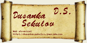 Dušanka Sekulov vizit kartica